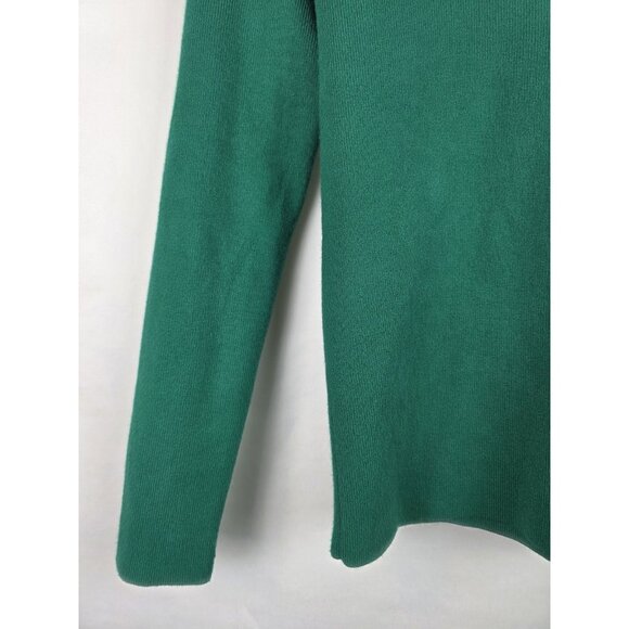 Express Womens Sweater Size Large Emerald Green V-Neck Soft Knit Long Sleeve Top - Picture 4 of 10